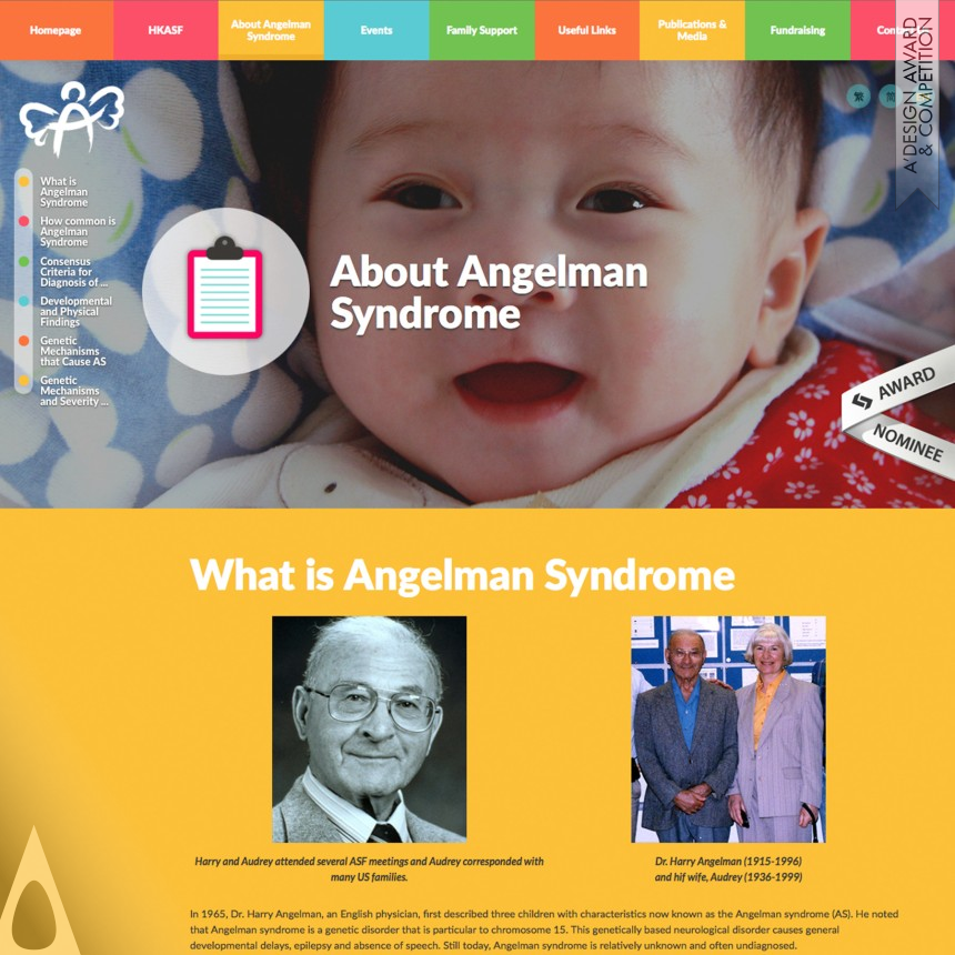 Silver Website and Web Design Award Winner 2017 Hong Kong Angelman Syndrome Foundation Information Website 