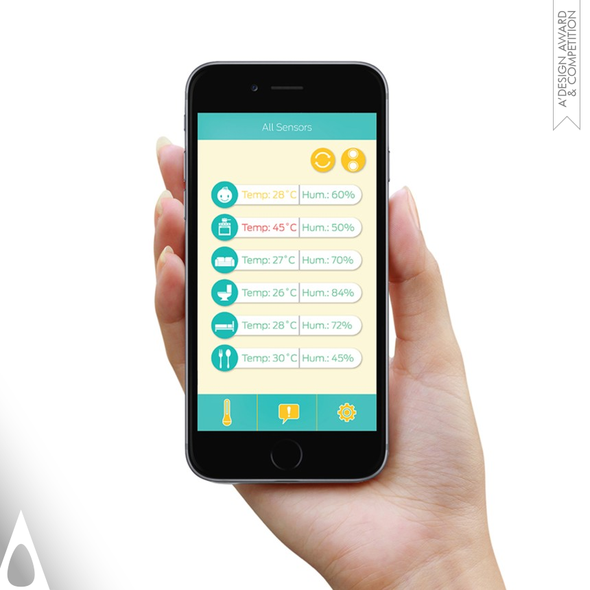 Bronze Digital and Electronic Device Design Award Winner 2017 AirComfort Multifunctional Sensor 