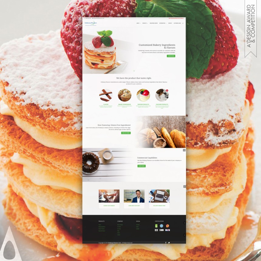 Silver Website and Web Design Award Winner 2017 Embassy Flavours Website Design Website 