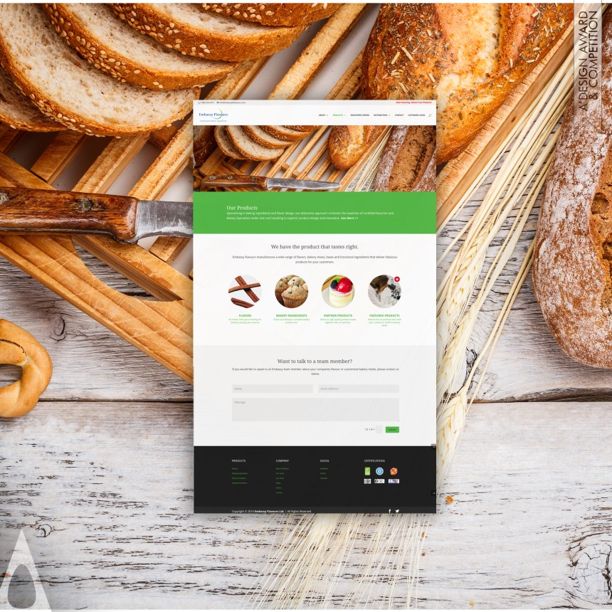 Embassy Flavours Website Design designed by Rob Iacocca (Bright Story Design)
