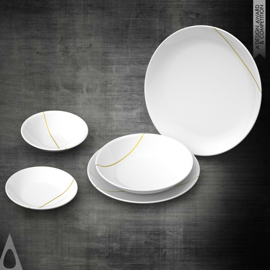 Silver 3D Printed Forms and Products Design Award Winner 2017 Kintsugi Tableware Set 