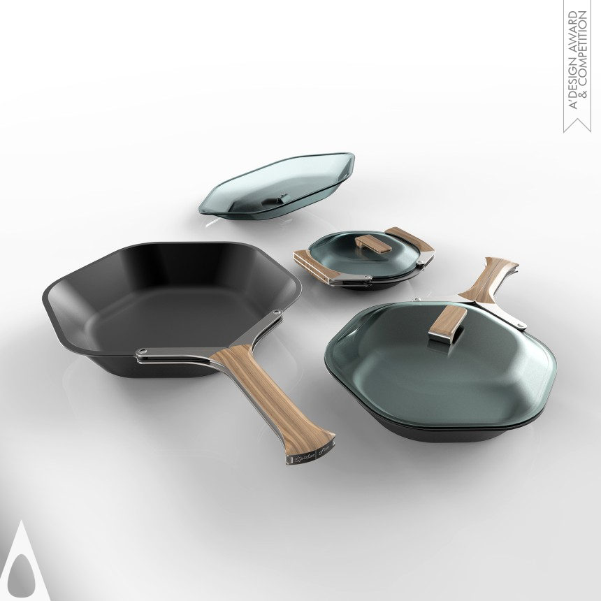 Silver Bakeware, Tableware, Drinkware and Cookware Design Award Winner 2017 Spider Pan Folding Handled Pan Set 