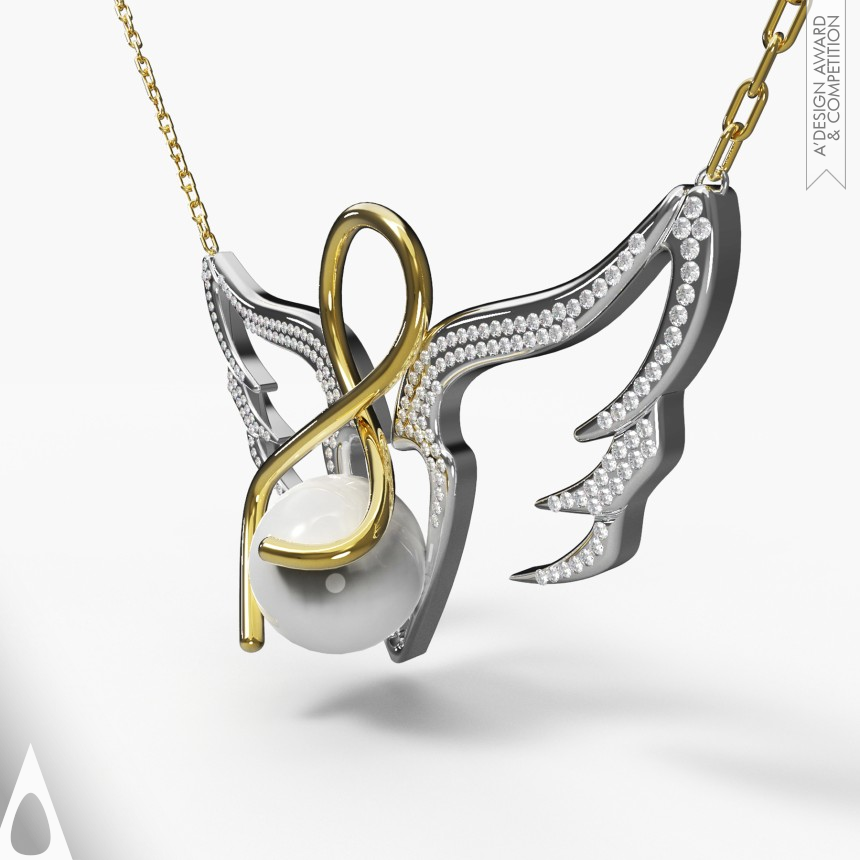 Iron Jewelry Design Award Winner 2017 Angel Named Mother Necklace 