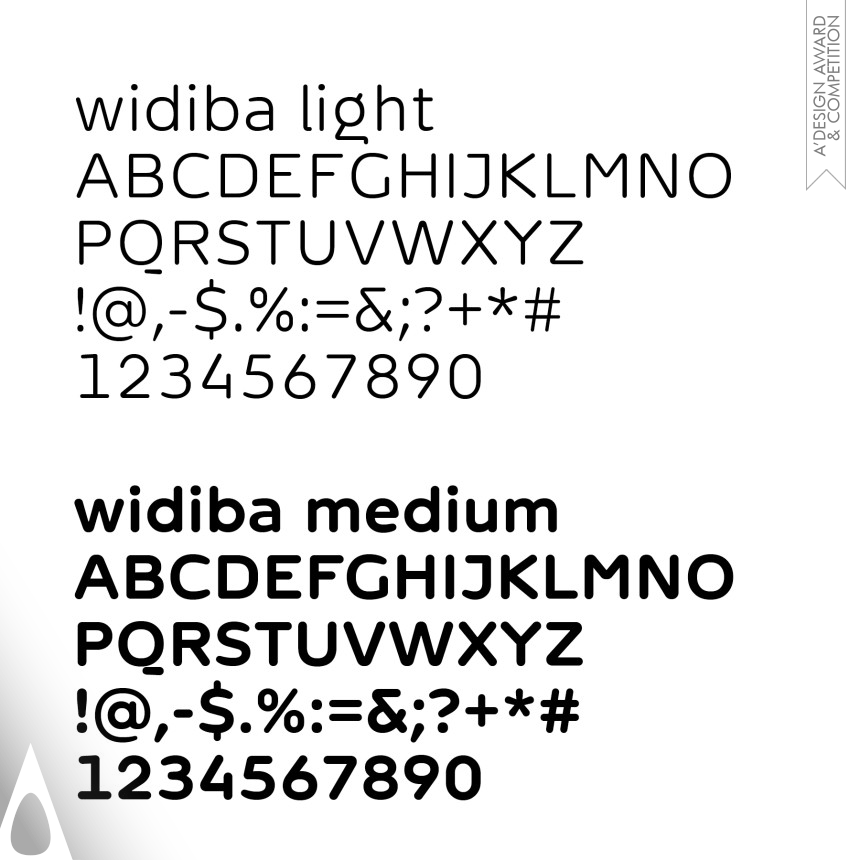 Widiba Institutional Font - Golden Graphics, Illustration and Visual Communication Design Award Winner