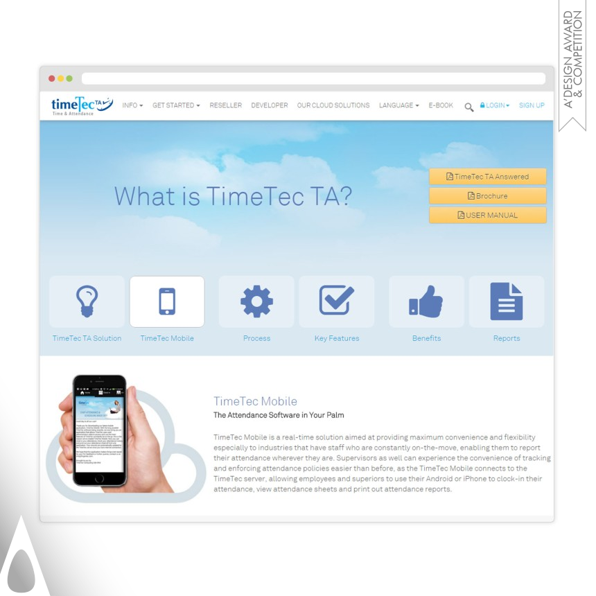 TimeTec Ta - Iron Website and Web Design Award Winner