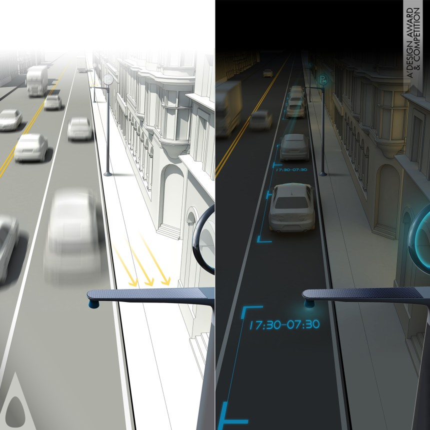 Silver Vehicle, Mobility and Transportation Design Award Winner 2017 Moonrise Projection Parking Space  