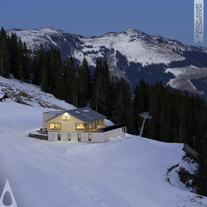 Silver Architecture, Building and Structure Design Award Winner 2017 Alpine Restaurant Schmiedhof Alm Alpine Restaurant 