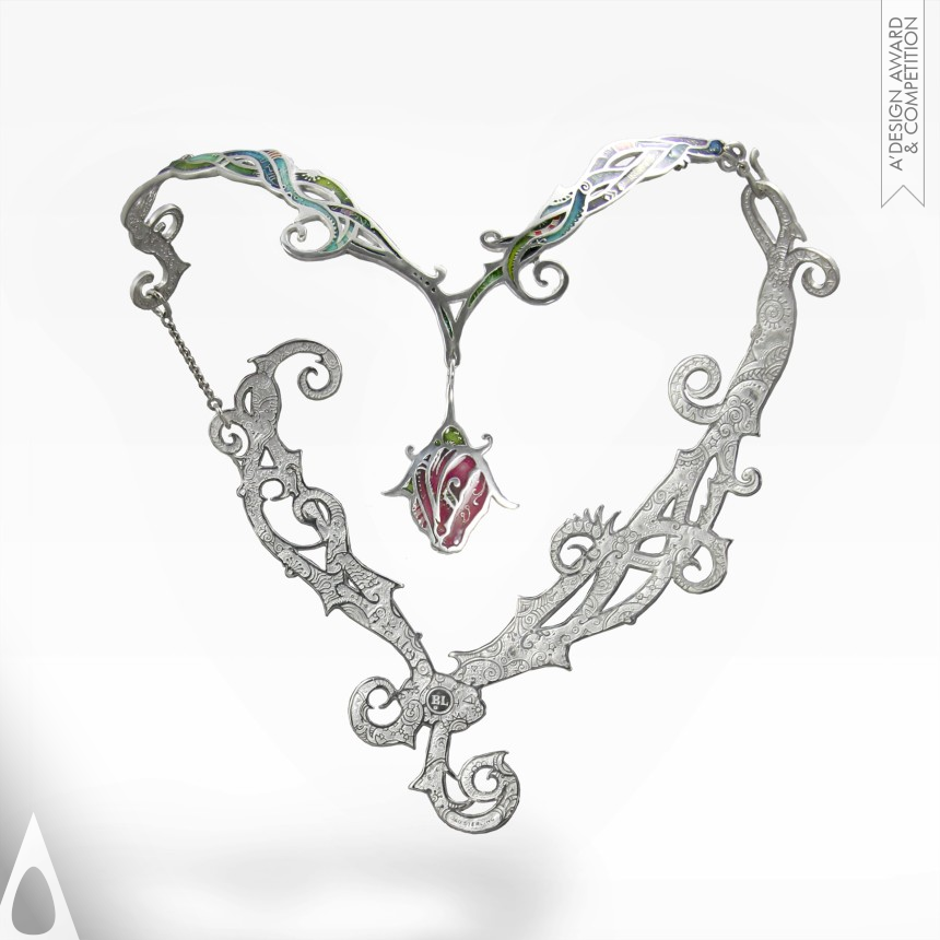 Silver Jewelry Design Award Winner 2017 Sleeping Beauty Necklace 