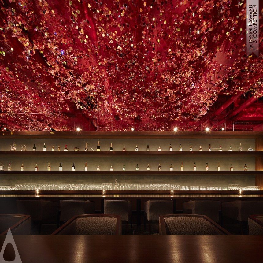 Golden Interior Space and Exhibition Design Award Winner 2017 RICCA Sakura in a bar 