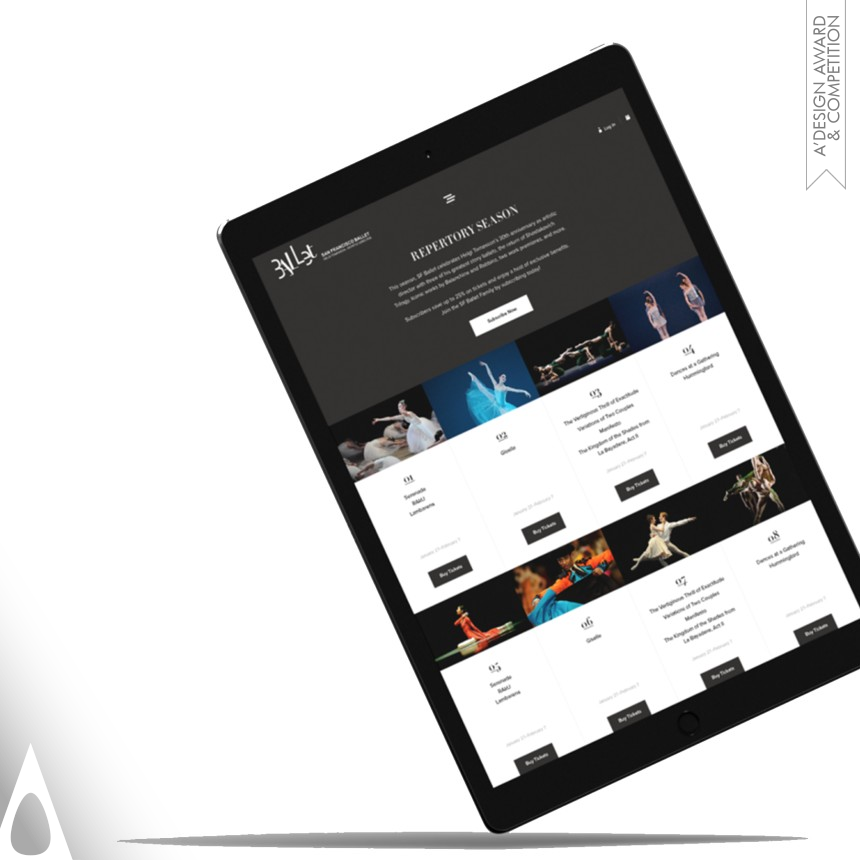 Platinum Website and Web Design Award Winner 2017 San Francisco Ballet Digital Transformation 
