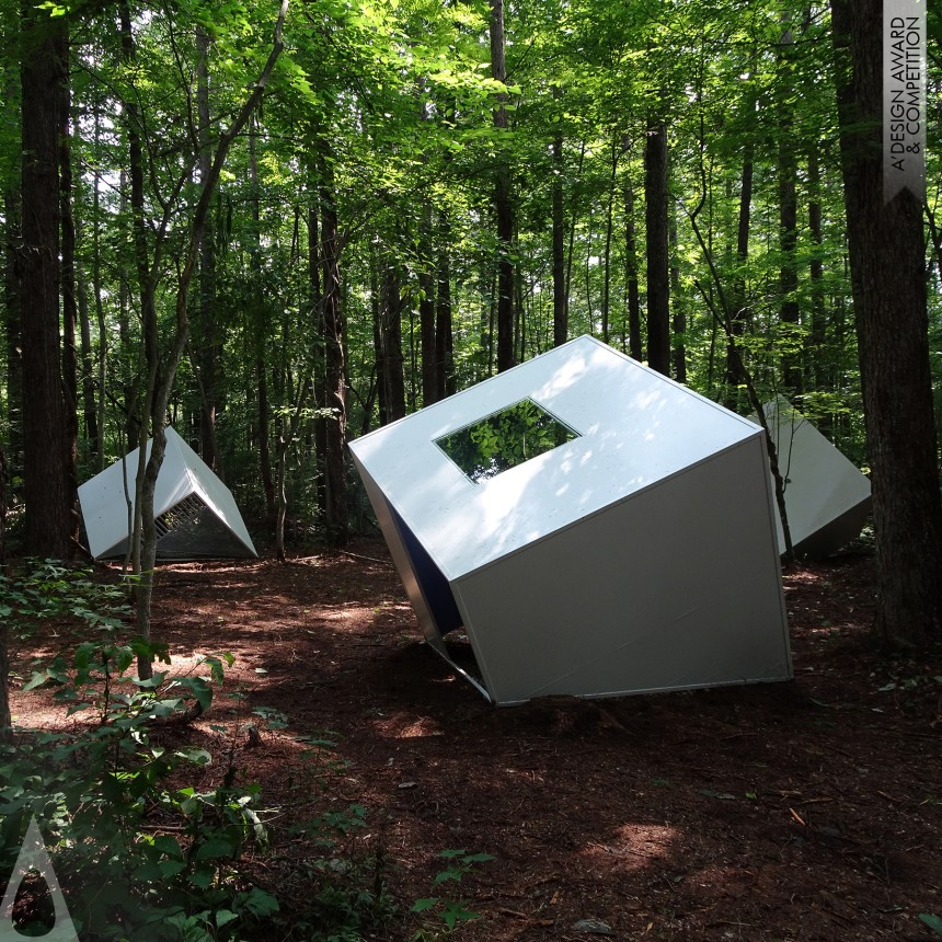 Three Cubes in the Forest designed by Kotoaki Asano and Makoto Kosuda