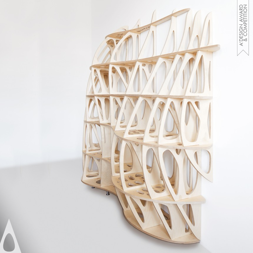 Silver Generative, Algorithmic, Parametric and AI-Assisted Design Award Winner 2017 Amheba Bookcase 