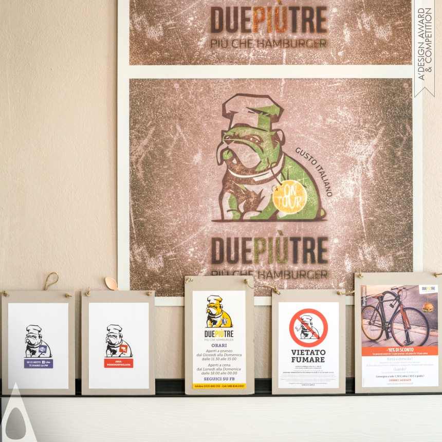 DuePiùTre – Più Che Hamburger designed by Laura Ferrario