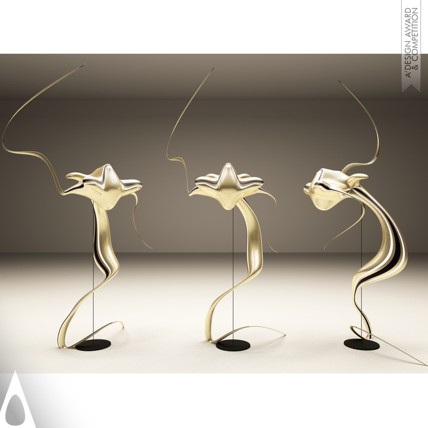 Bronze Lighting Products and Fixtures Design Award Winner 2018 Silk Dragon Collection of lamps in neo-modern style 