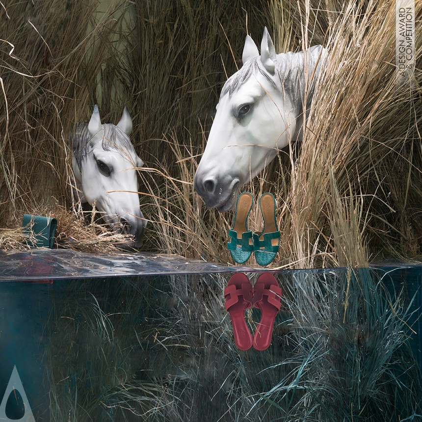 Bronze Interior Space and Exhibition Design Award Winner 2018 Wild Horses Window VM Display of Hermès 