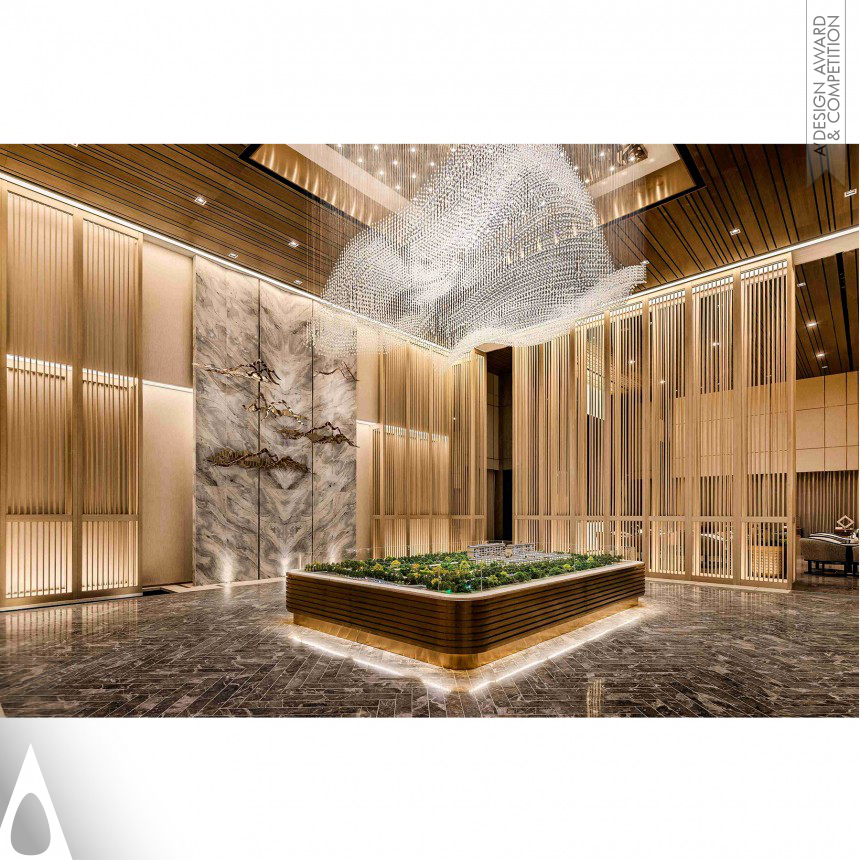 Golden Interior Space and Exhibition Design Award Winner 2018 Luminous Wall Sales Center 