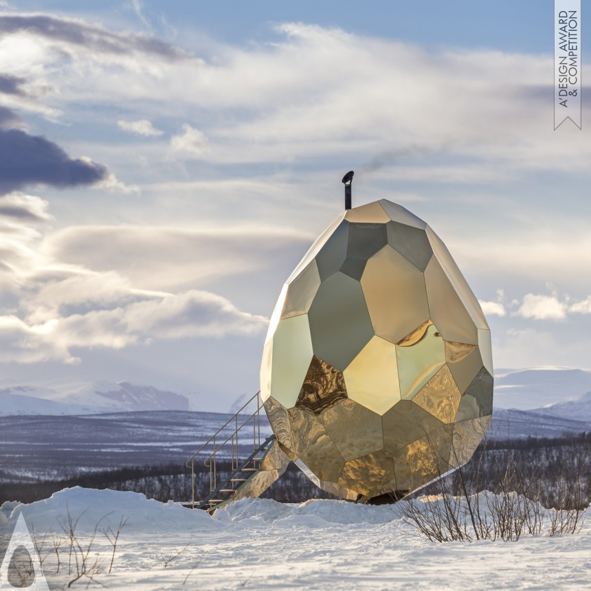 Golden Architecture, Building and Structure Design Award Winner 2018 Solar Egg Public sauna 