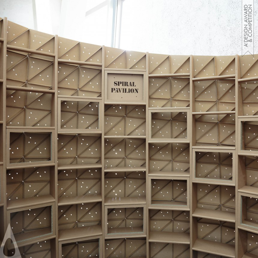 Daisuke Nagatomo and Minnie Jan's Spiral Pavilion Parametric Cardboard Structure