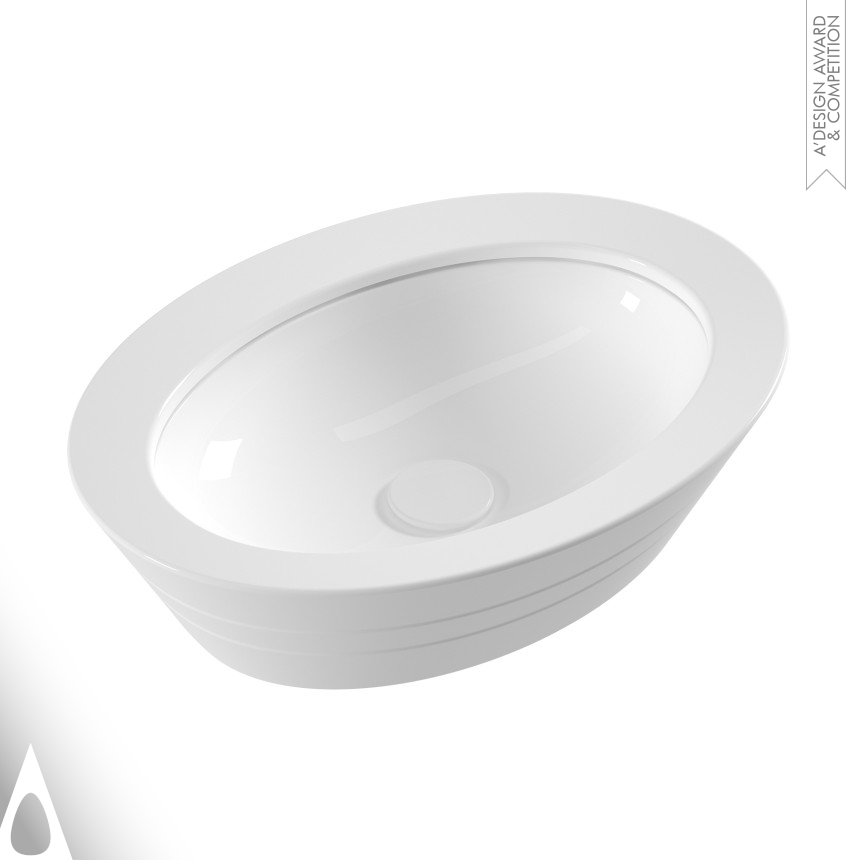 Silver Bathroom Furniture and Sanitary Ware Design Award Winner 2018 Serel Poseidon Oval Washbasin Self-Cleaning 