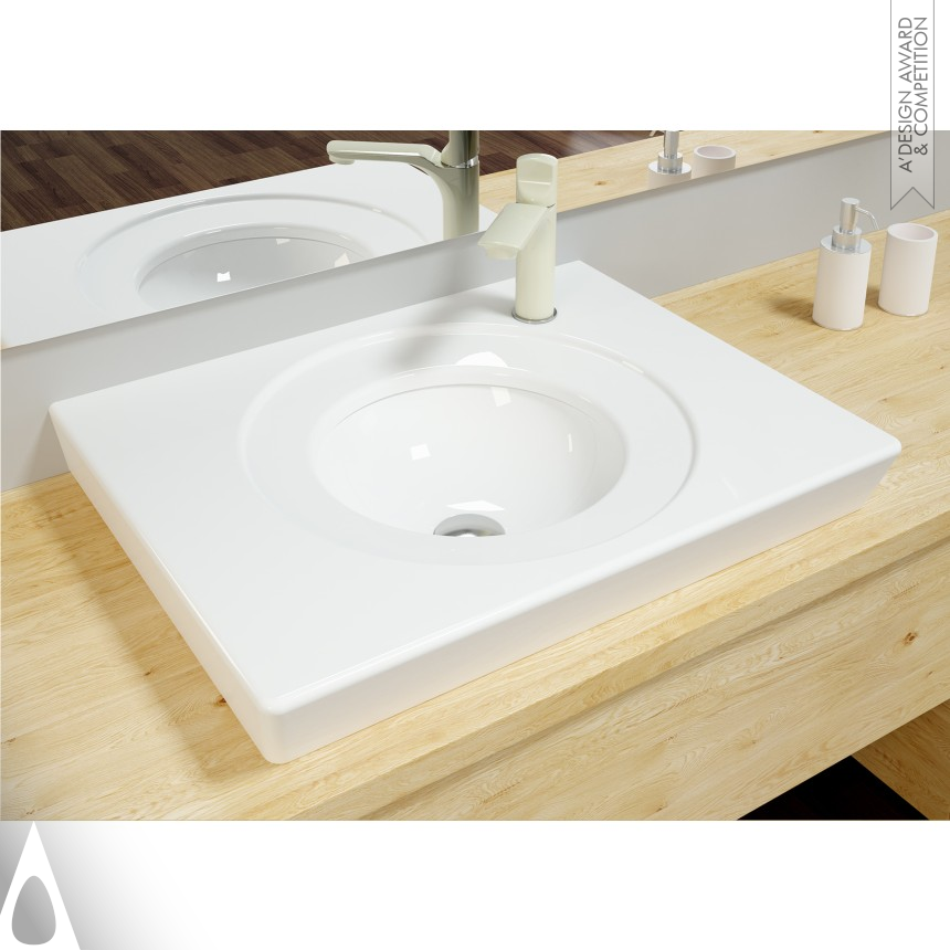 Iron Bathroom Furniture and Sanitary Ware Design Award Winner 2018 Serel Poseidon Rectangular Washbasin Self-Cleaning 