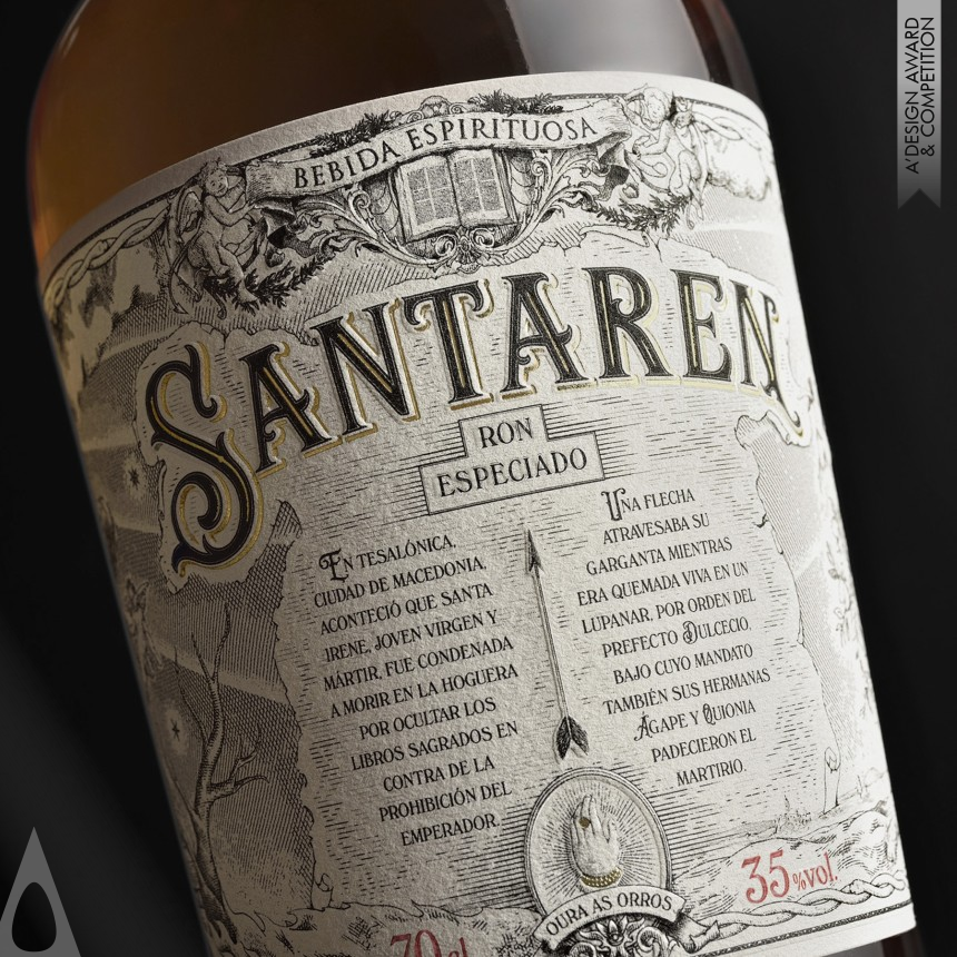 Golden Packaging Design Award Winner 2018 Santaren Rum Bottle 