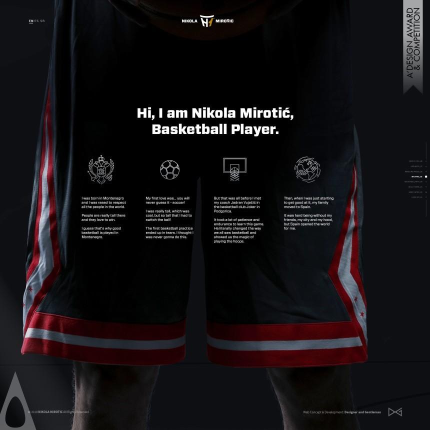 Nikola Mirotic - Silver Website and Web Design Award Winner