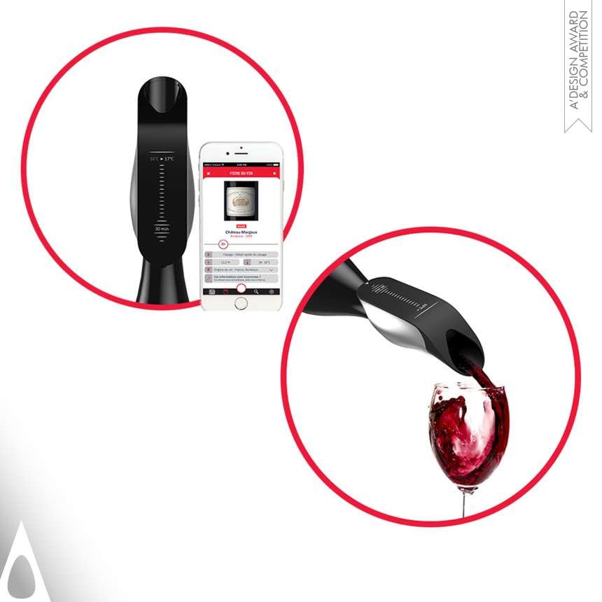 Iron Mobile Technologies, Applications and Software Design Award Winner 2018 Aveine Connected wine aerator 