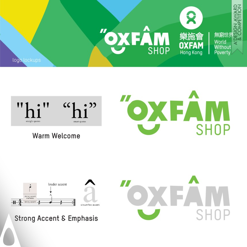 Iron Graphics, Illustration and Visual Communication Design Award Winner 2018 Oxfam Shop Hong Kong Logo Identity  