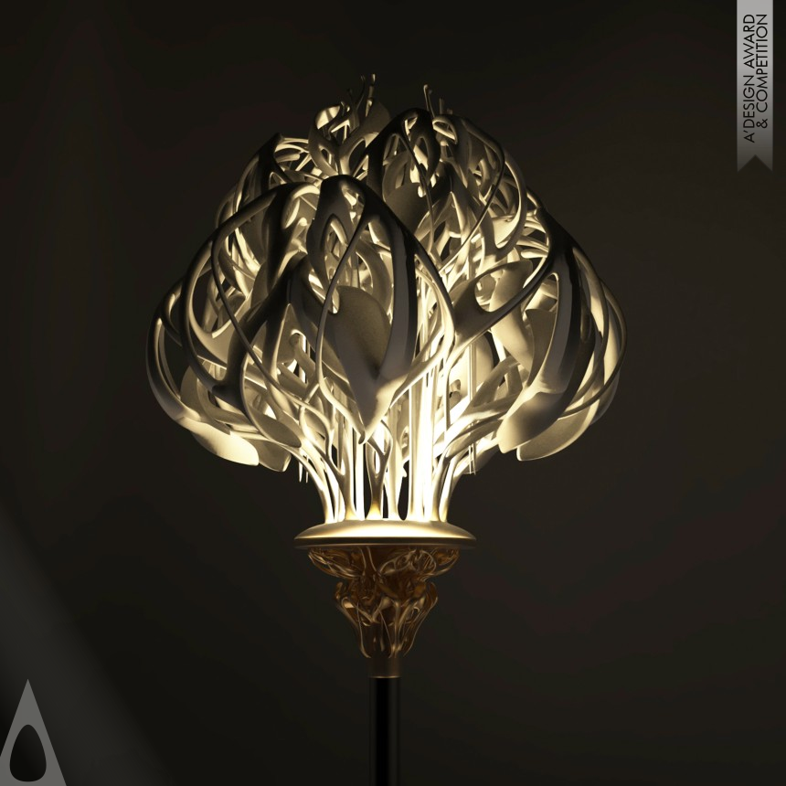 Bronze 3D Printed Forms and Products Design Award Winner 2019 Light of Life Lamp 