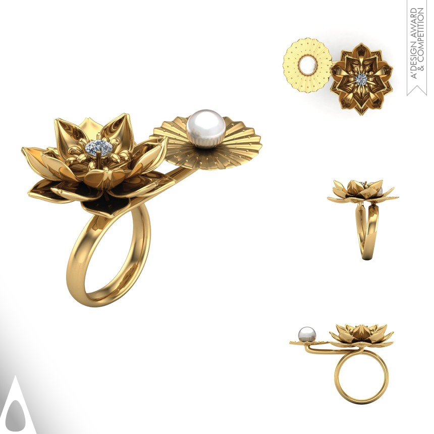 Way Tay - Chinoiserie Blu Pte Ltd's Lotus 1 Realism Collection Lotus Rings, Earrings and Necklaces