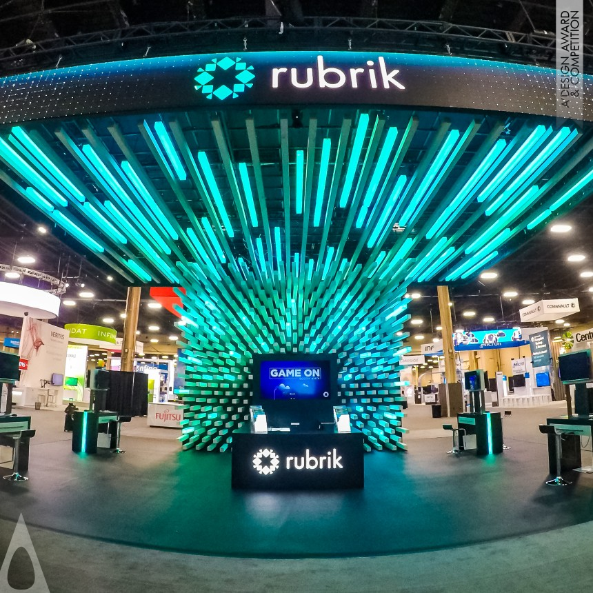 Golden Interior Space and Exhibition Design Award Winner 2019 Led Canopy VMWorld US Booth 