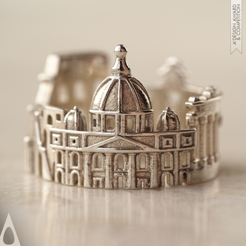 Bronze Jewelry Design Award Winner 2019 Rome Cityscape Ring 