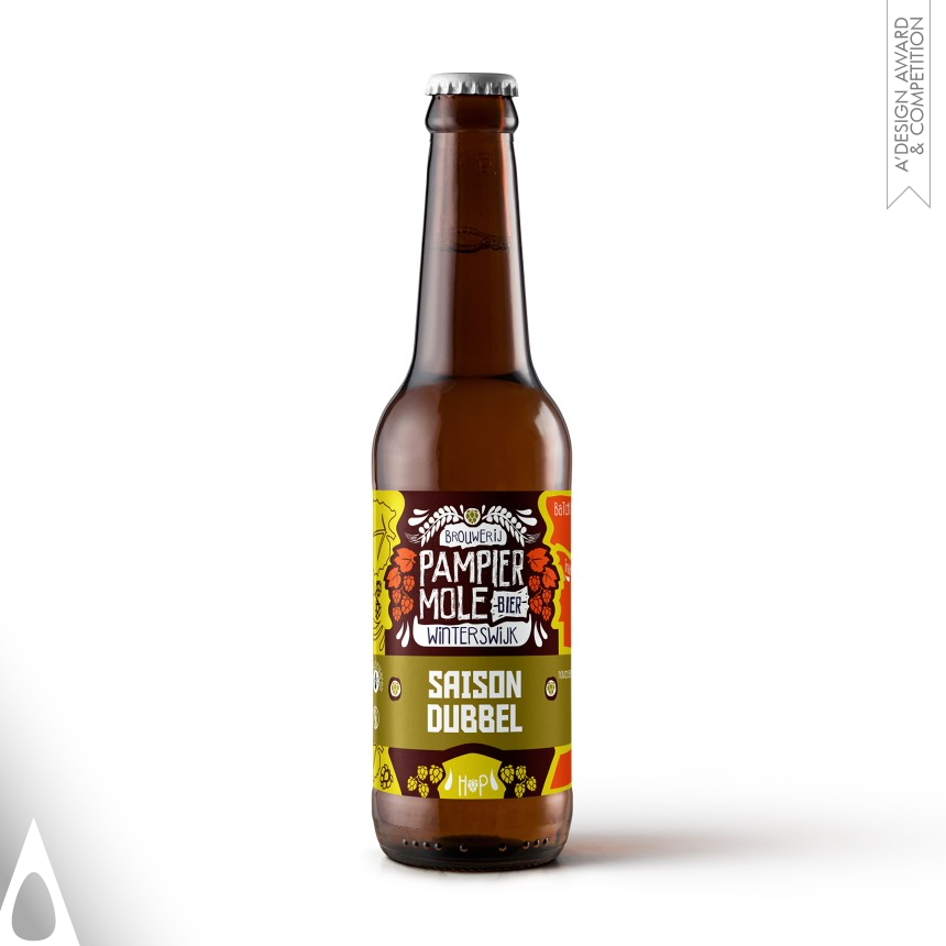 Bronze Packaging Design Award Winner 2019 Pampiermole Beer Label 