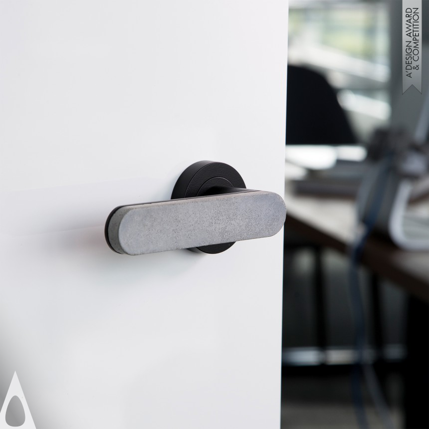 Platinum Furniture Accessories, Hardware and Materials Design Award Winner 2019 Bullet+Stone Concrete Collection Architectural Hardware 