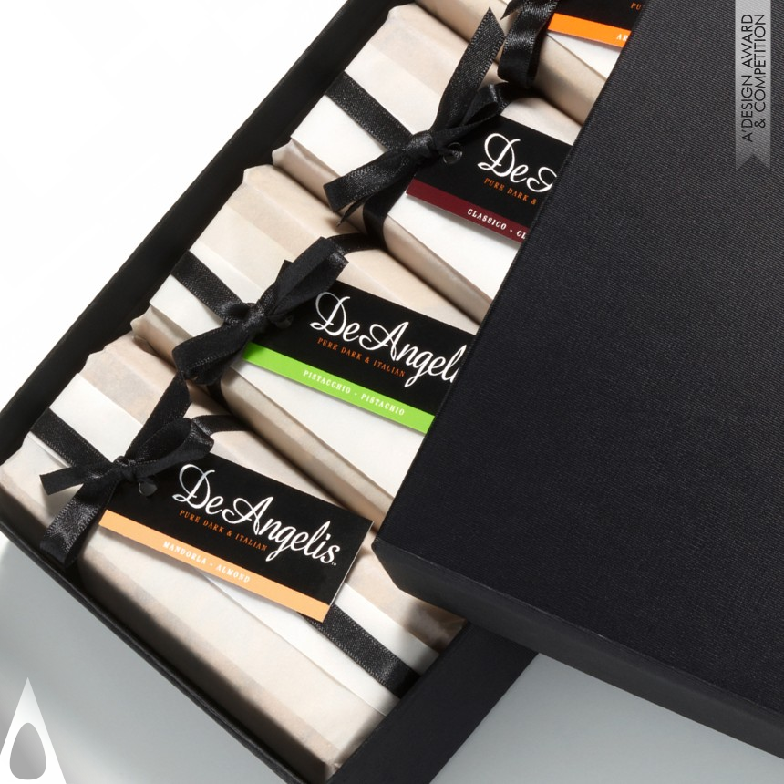 DeAngelis Italian Chocolate Packaging designed by Mark Turner