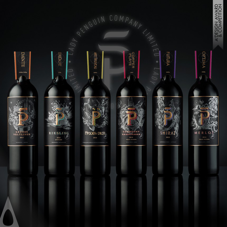 Bronze Packaging Design Award Winner 2019 LadyPenguin P Wine Tasting Set Wine Package 