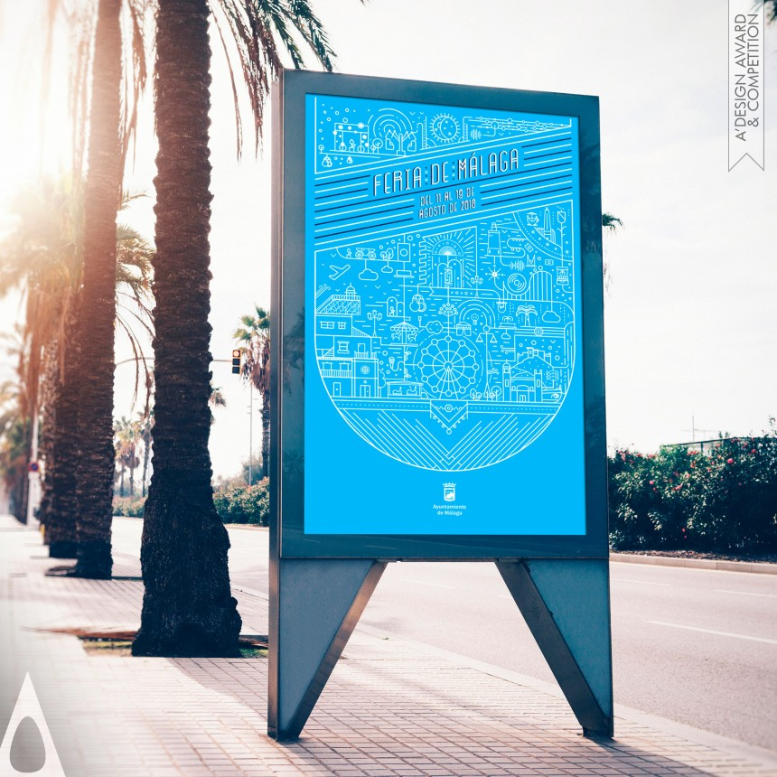 Iron Graphics, Illustration and Visual Communication Design Award Winner 2019 Feria Malaga City Fair Promotional Poster 