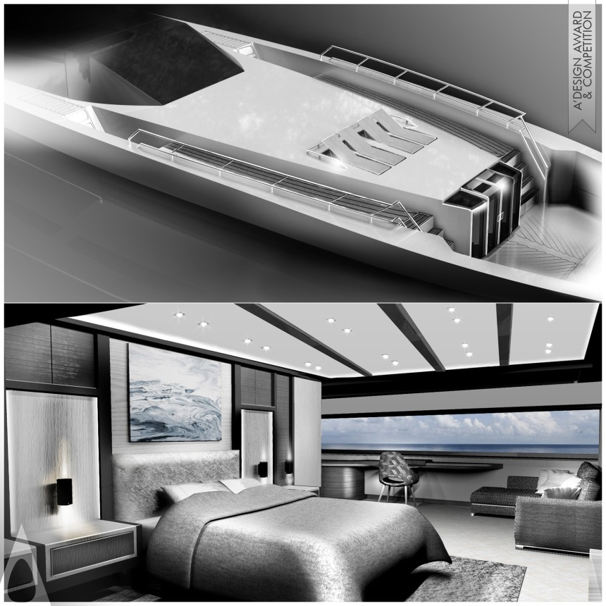 7seas yacht design's Sapphire 43m Fast Planing Hybrid Motor Yacht