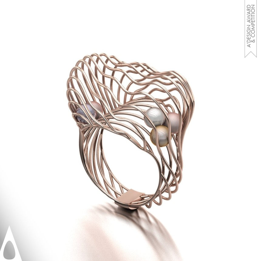 Silver Jewelry Design Award Winner 2020 Dancing Pearls Ring 