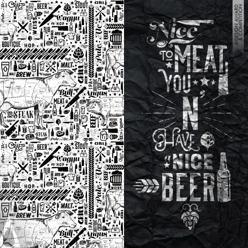 Bronze Graphics, Illustration and Visual Communication Design Award Winner 2020 Meat n Beer Brand Design 