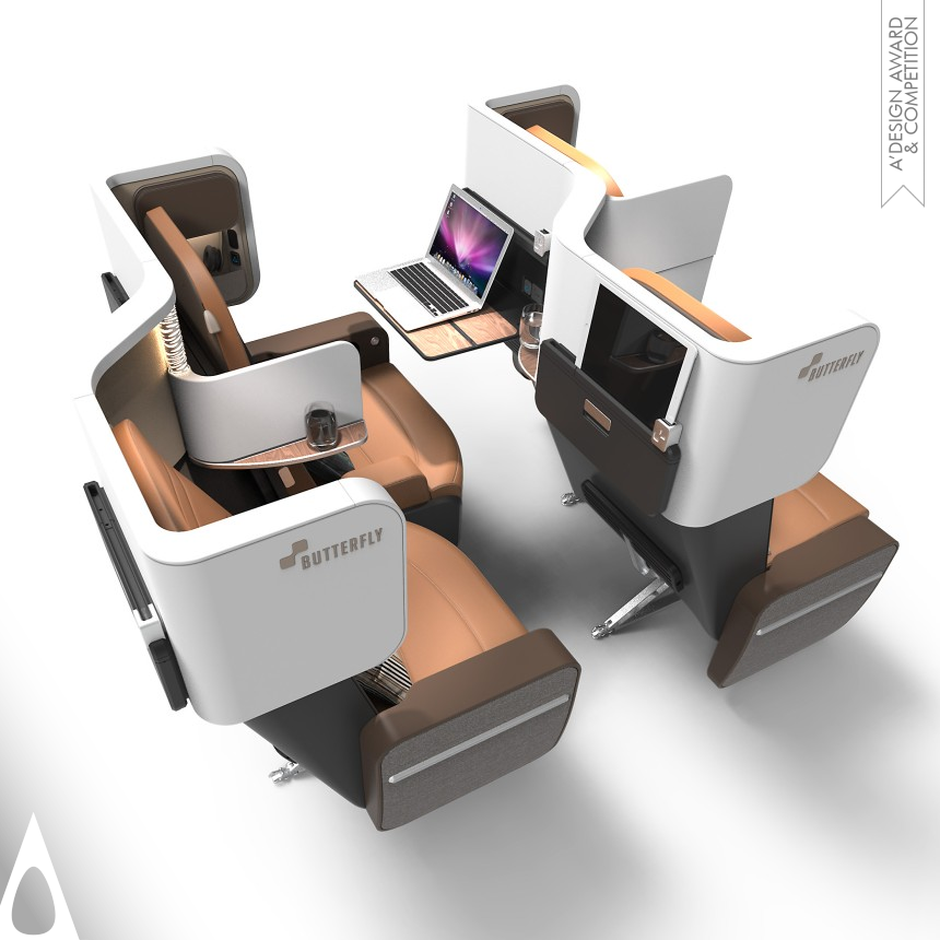 Silver Vehicle, Mobility and Transportation Design Award Winner 2020 Butterfly Aircraft Seat 