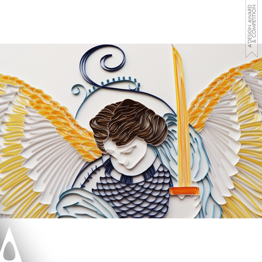 Iron Fine Arts and Art Installation Design Award Winner 2020 Archangel Michael Quilling 