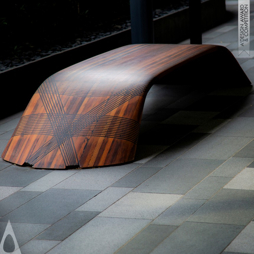 Carbon Activated Timber Bench designed by Michael Budig and Kenneth Tracy