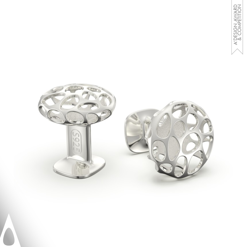 Silver Jewelry Design Award Winner 2020 Coral Cufflinks 