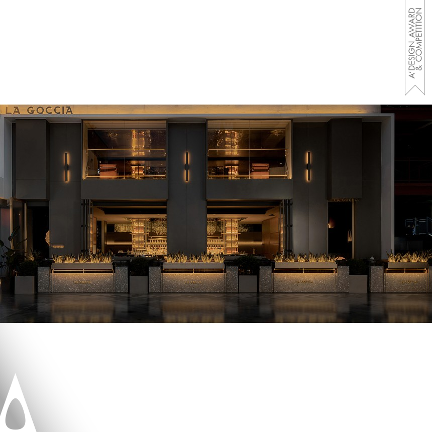 Golden Interior Space and Exhibition Design Award Winner 2020 La Goccia Restaurant and Bar 