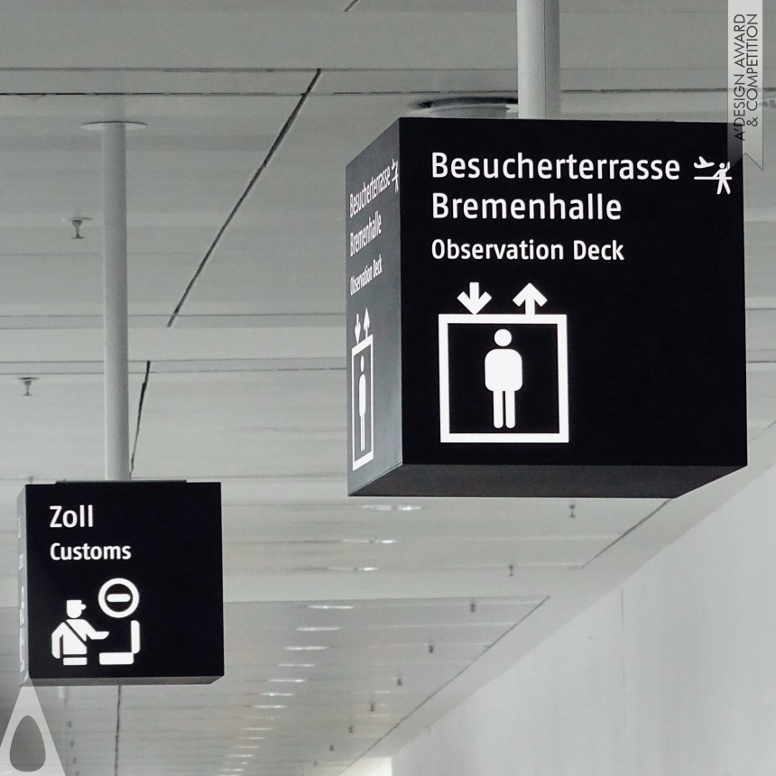 Silver Graphics, Illustration and Visual Communication Design Award Winner 2020 Airport Bremen Wayfinding System 