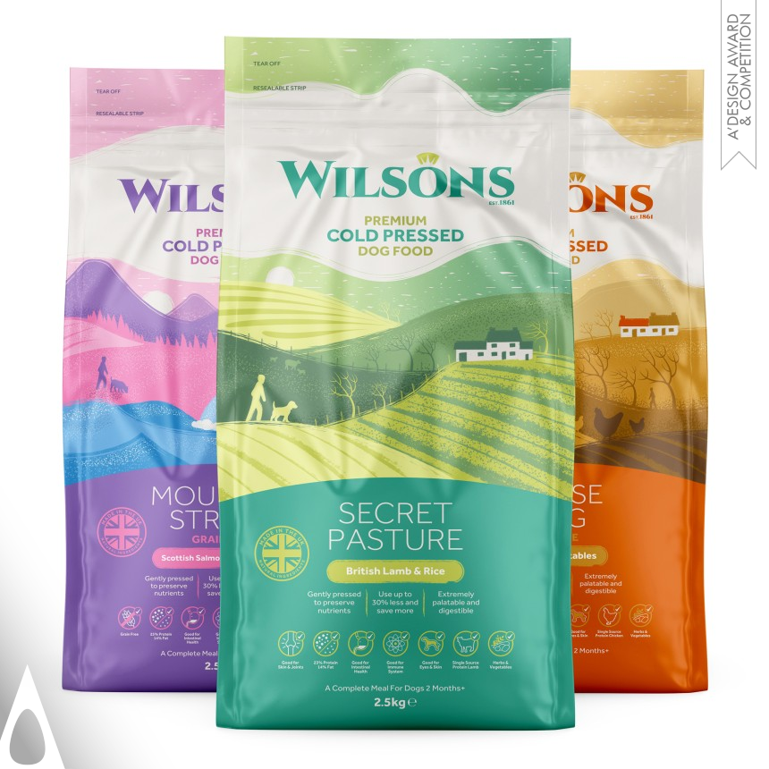 Gary Lawson's Wilsons Dog Food Packaging