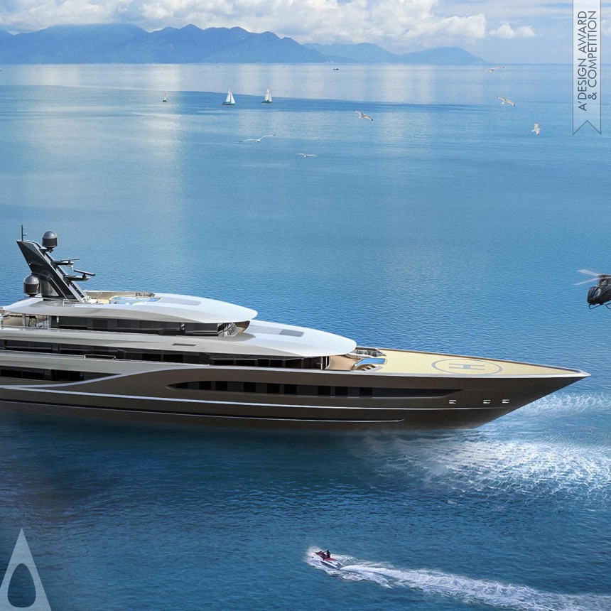 Silver Yacht and Marine Vessels Design Award Winner 2021 Atlantico Yacht 