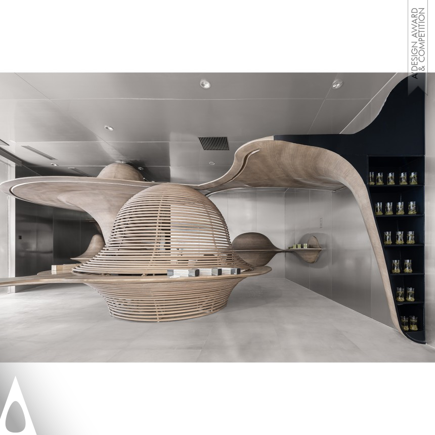 Golden Interior Space and Exhibition Design Award Winner 2020 Zhuyeqing Green Tea Flagship Store 