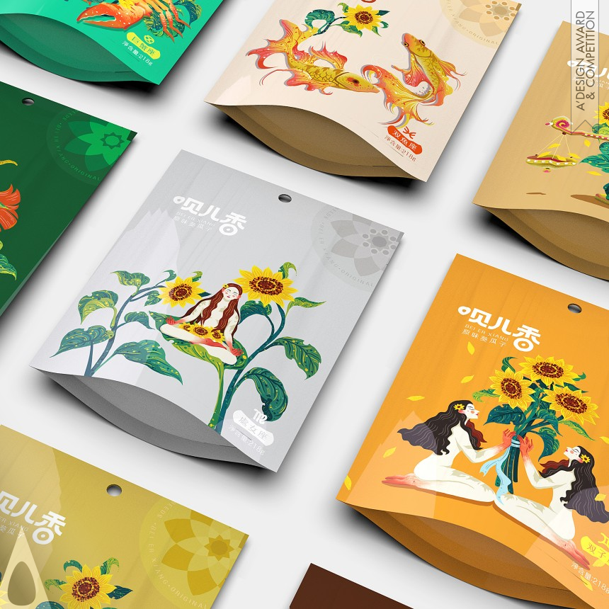 Sun Linlin and Zhou Jingkuan's Be Er Xiang Twelve Constellations Sunflower Seed Packaging